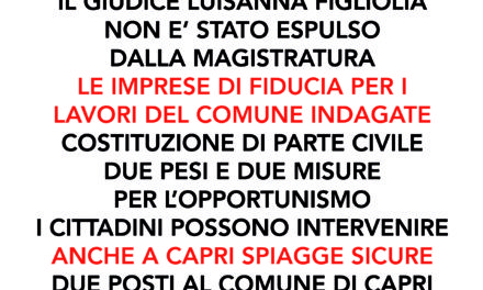 I TITOLI DEL GIORNALE NUOVA CAPRI DI DOMENICA 3 MARZO 2019